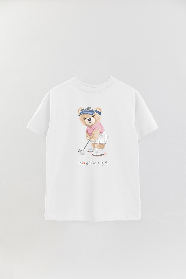 REMERA OVER ESTAMPADA UNISEX PLAY LIKE A GIRL