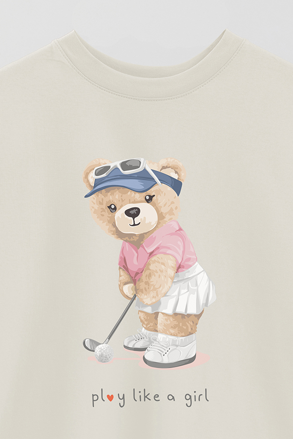 REMERA OVER ESTAMPADA UNISEX PLAY LIKE A GIRL