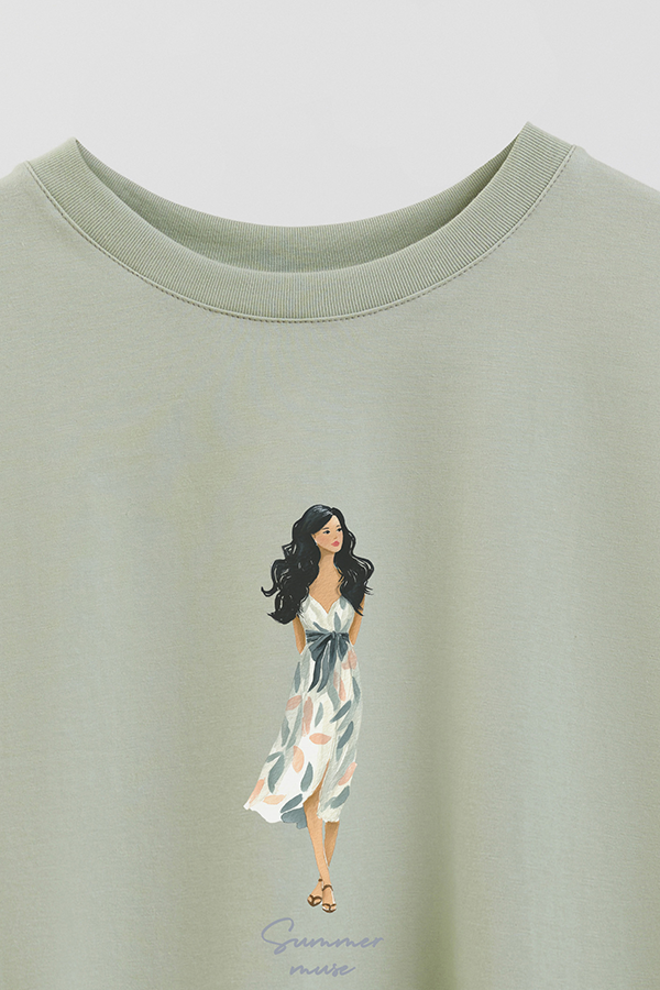REMERA CROP ESTAMPADA COASTAL SUMMER MUSE