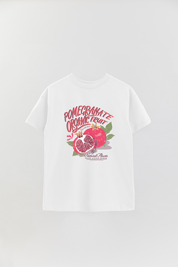 REMERA OVER ESTAMPADA POMEGRANATE ORGANIC