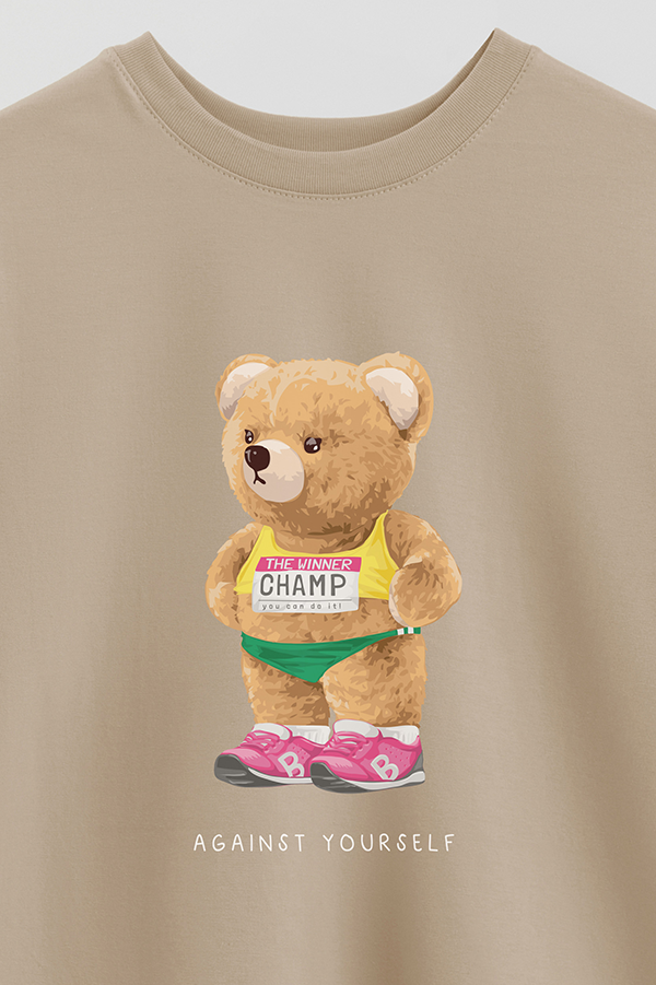REMERA OVER ESTAMPADA UNISEX TEDDY THE WINNER
