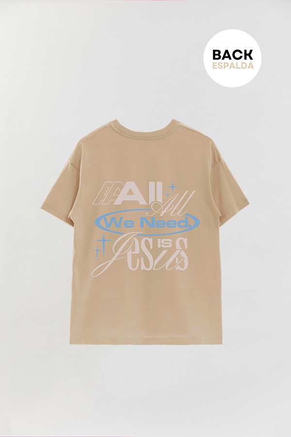 REMERA OVER ESTAMPADA UNISEX ESPALDA NEED