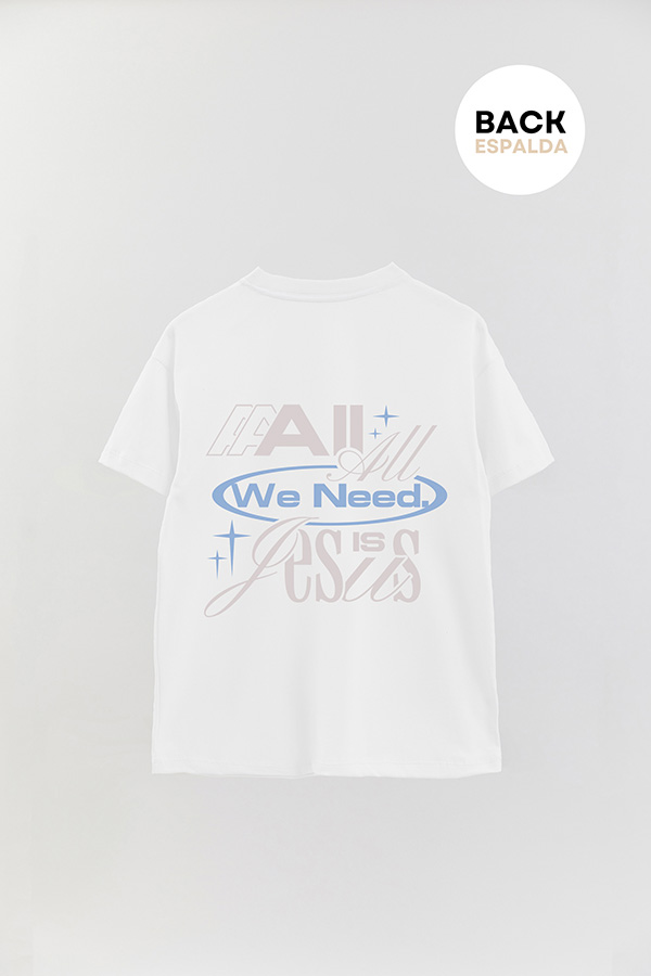 REMERA OVER ESTAMPADA UNISEX ESPALDA NEED