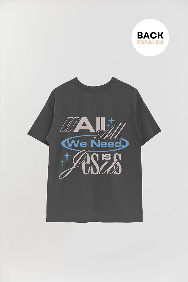 REMERA OVER ESTAMPADA UNISEX ESPALDA NEED