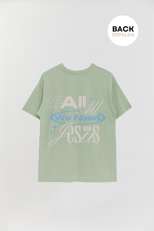 REMERA OVER ESTAMPADA UNISEX ESPALDA NEED