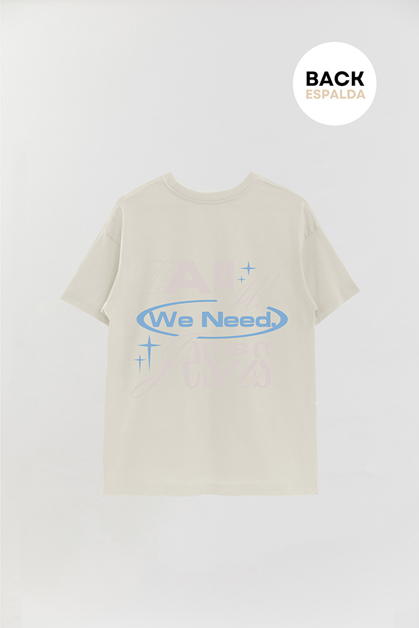REMERA OVER ESTAMPADA UNISEX ESPALDA NEED