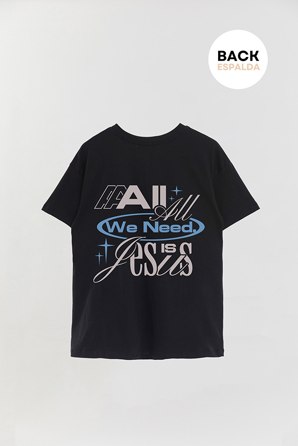 REMERA OVER ESTAMPADA UNISEX ESPALDA NEED