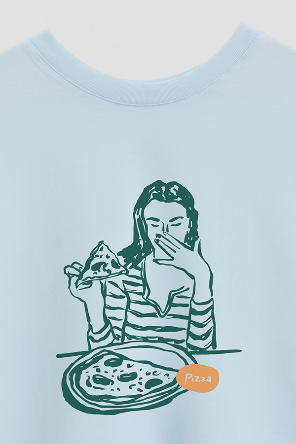 REMERA CROP ESTAMPADA ITALY PIZZA GIRL