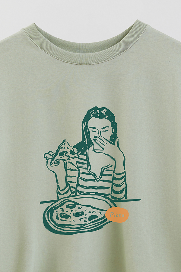 REMERA CROP ESTAMPADA ITALY PIZZA GIRL