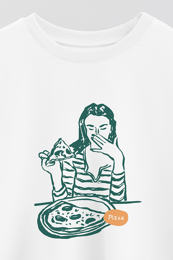 REMERA CROP ESTAMPADA ITALY PIZZA GIRL