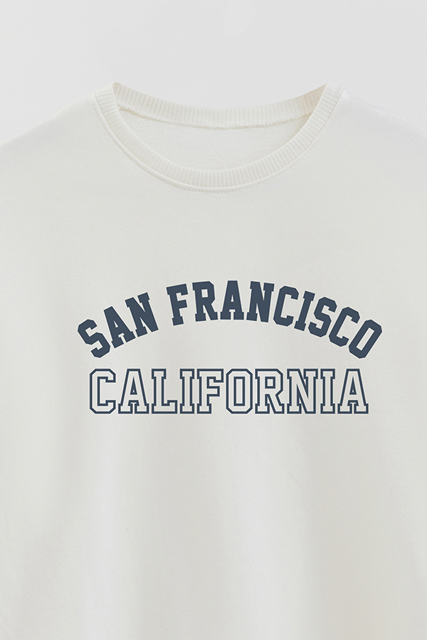 BUZO CREWNECK RUSTICO VARSITY GIRL SAN FRANCISCO