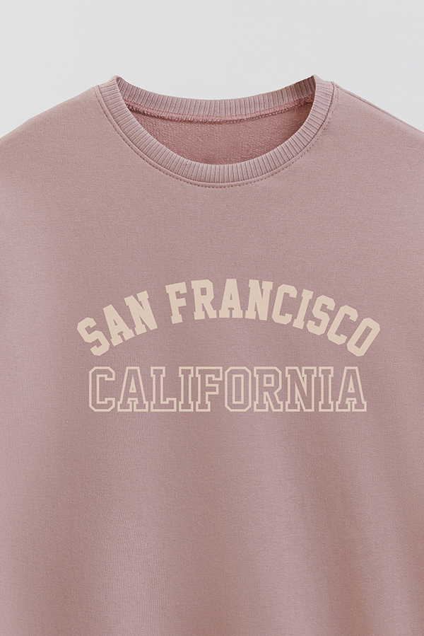 BUZO CREWNECK RUSTICO VARSITY GIRL SAN FRANCISCO