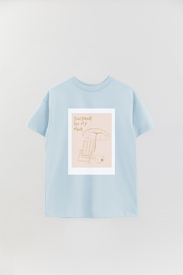 REMERA OVER ESTAMPADA TROPICAL SUNSHINE