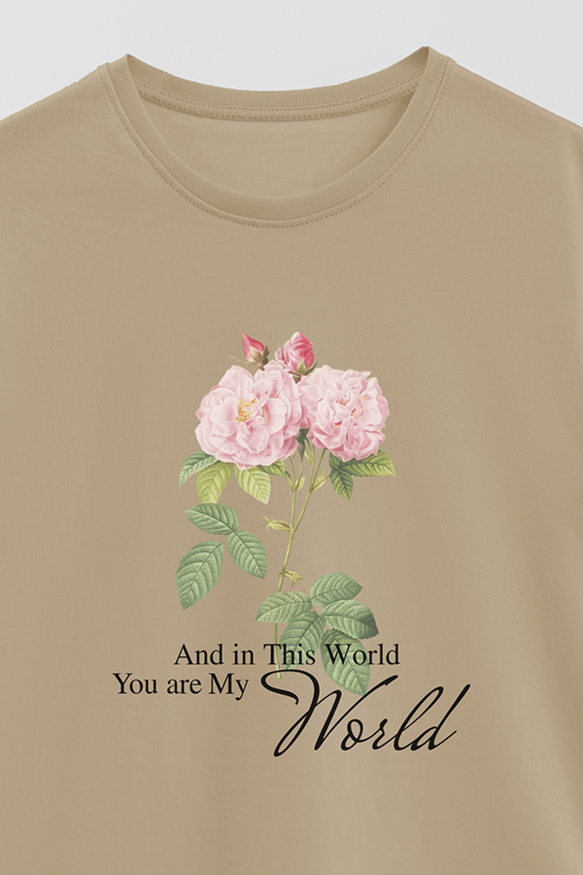 REMERA BASICA ESTAMPADA FLO3 YOU ARE MY WORLD
