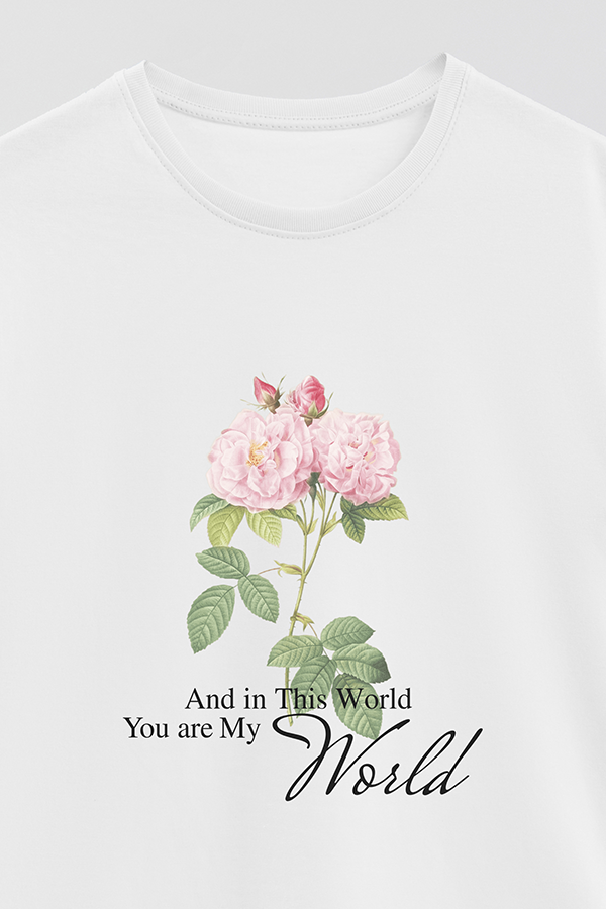 REMERA BASICA ESTAMPADA FLO3 YOU ARE MY WORLD
