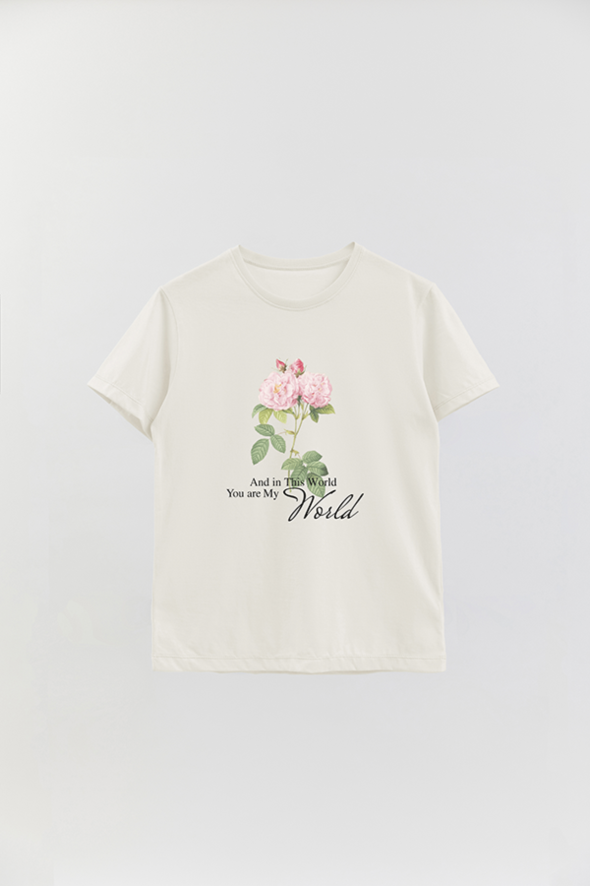 REMERA BASICA ESTAMPADA FLO3 YOU ARE MY WORLD