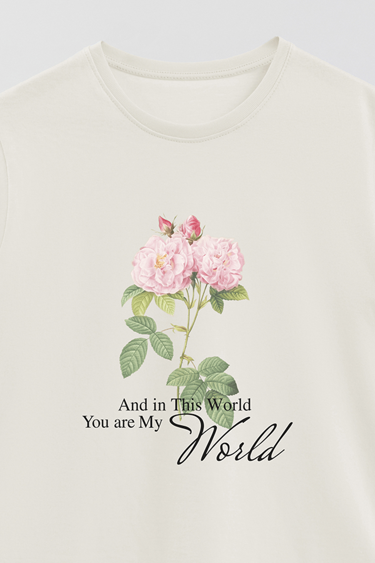 REMERA BASICA ESTAMPADA FLO3 YOU ARE MY WORLD