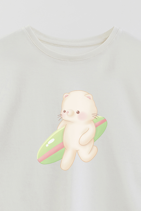 REMERA GIRL OVER SUMMER CAT FUNNY