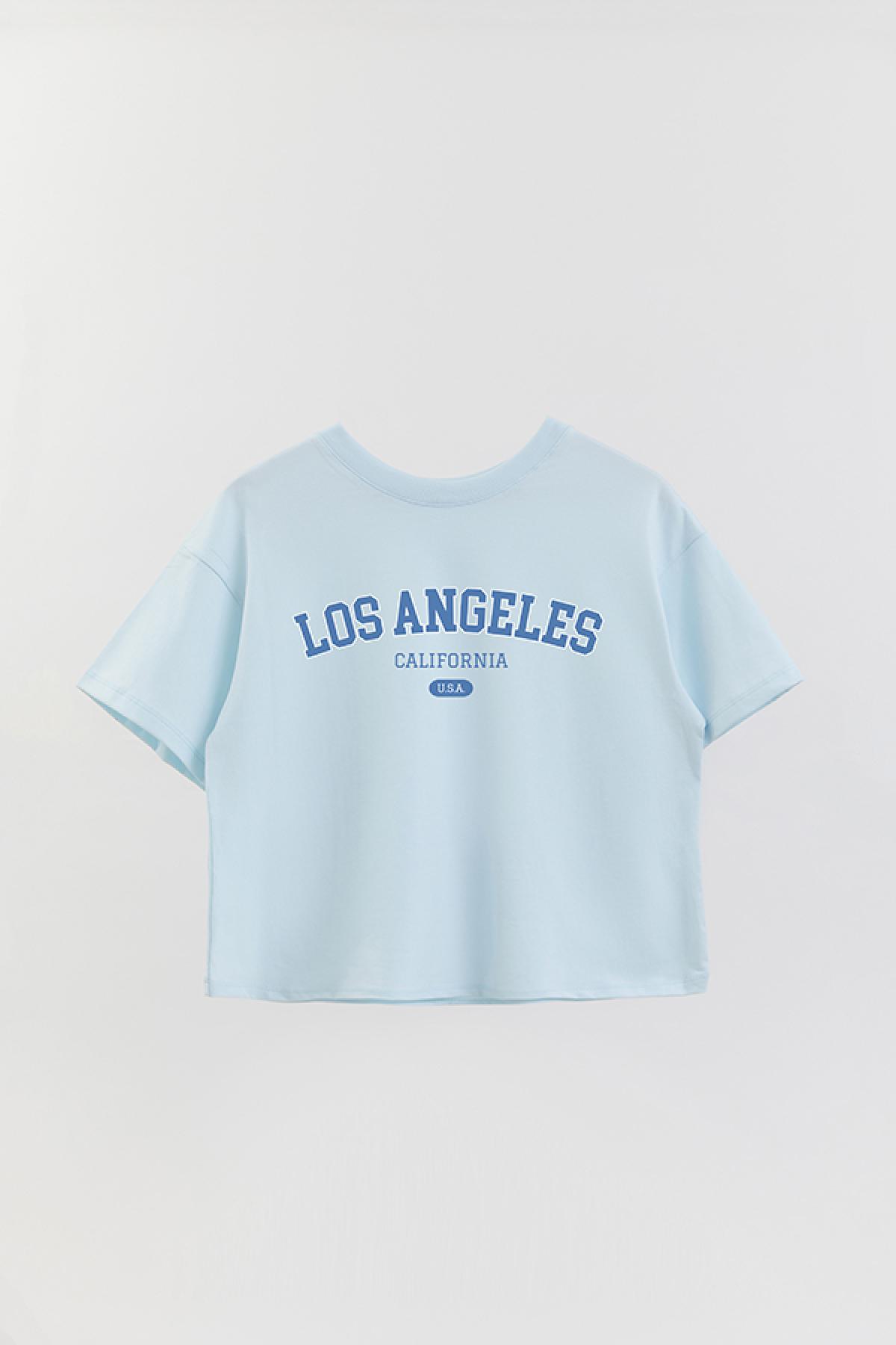 REMERA CROP ESTAMPADA WCV LOS ANGELES USA