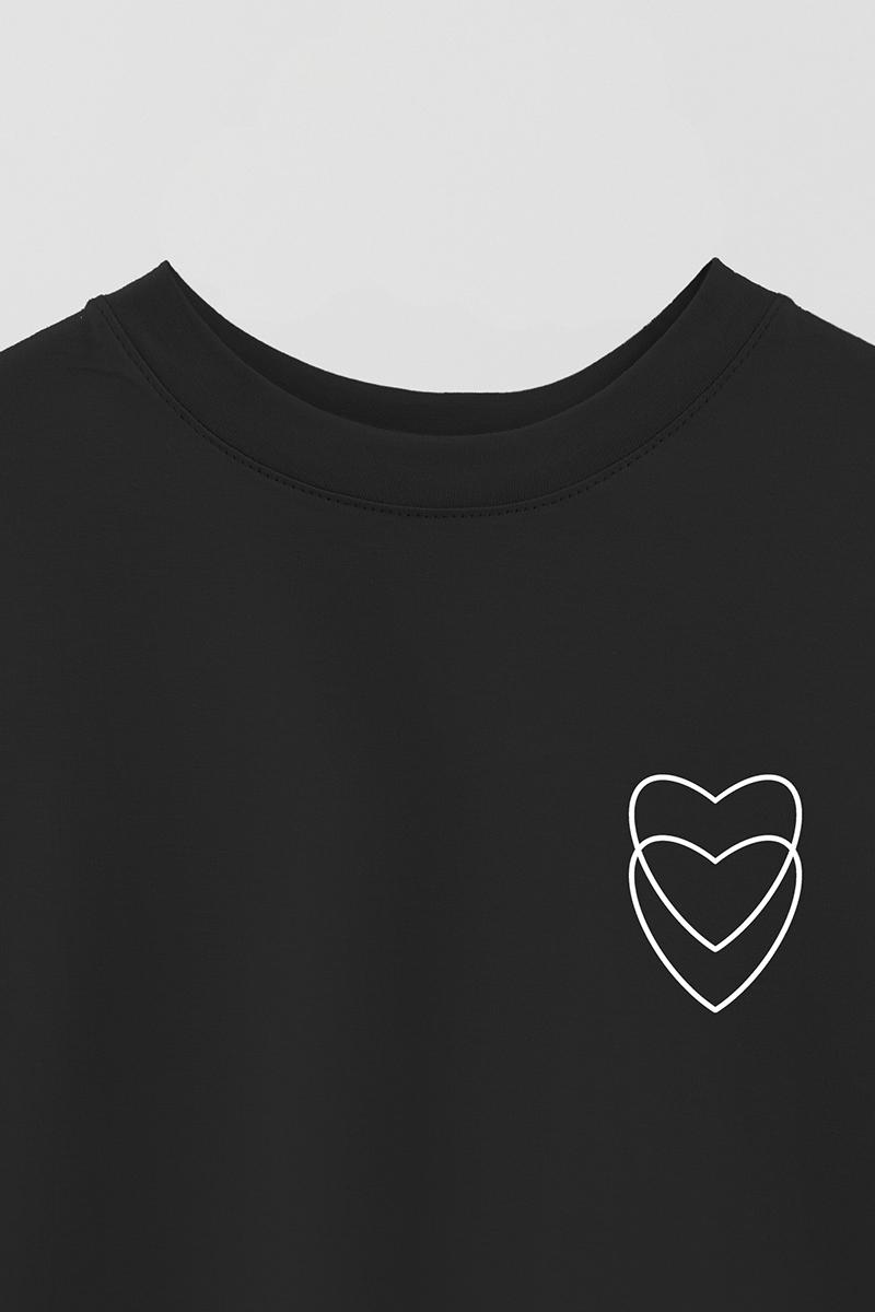 REMERA OVER ESTAMPADA UNISEX DOUBLE HEART