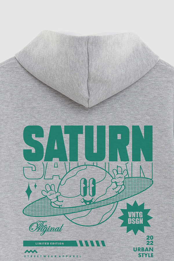 HOODIE ESTAMPADO CARTOON ILLUSTRATION SATURN