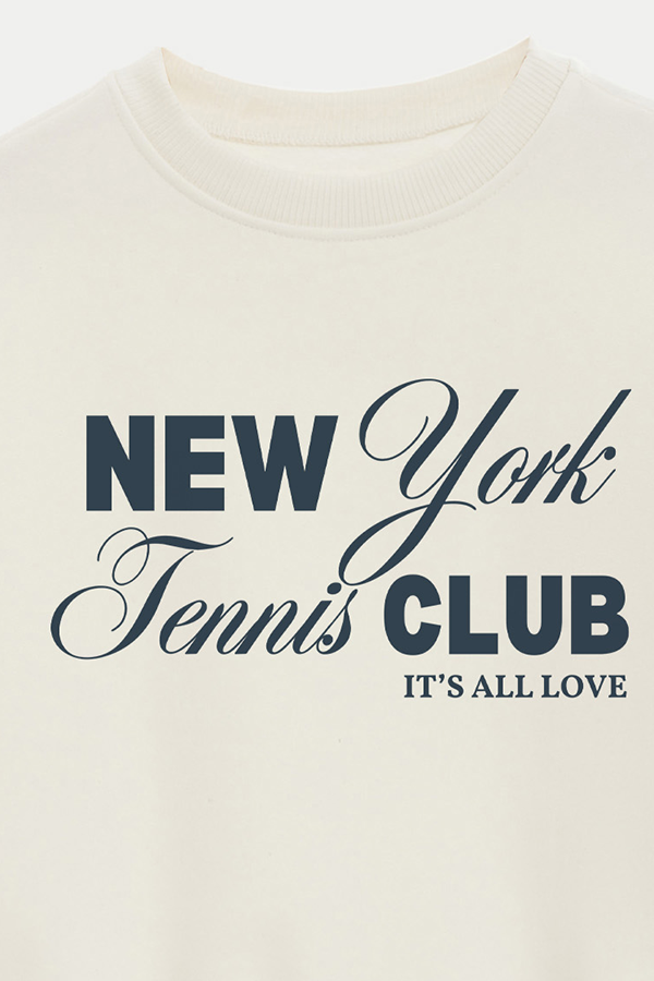 BUZO CROP ESTAMPADO VARSITY NY IT'S ALL LOVE