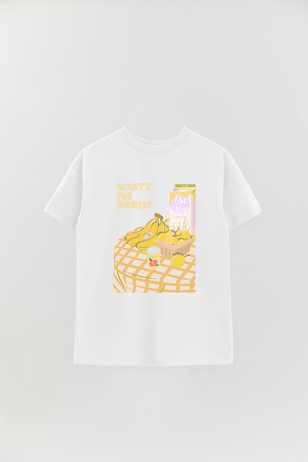 REMERA OVER ESTAMPADA WHATS FOR DINNER