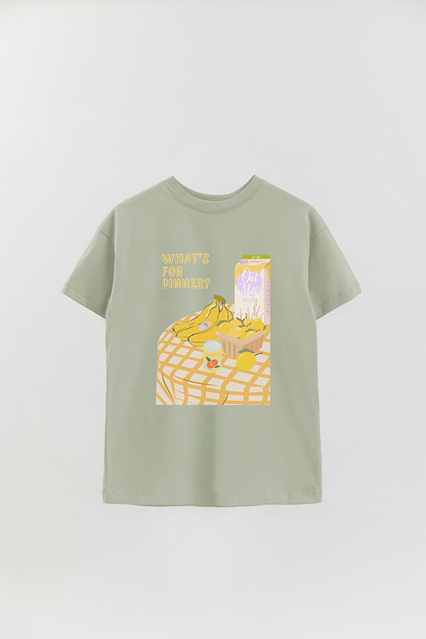 REMERA OVER ESTAMPADA WHATS FOR DINNER