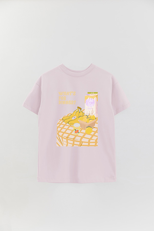 REMERA OVER ESTAMPADA WHATS FOR DINNER