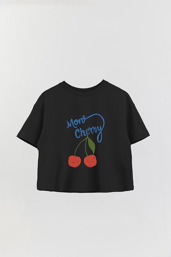 REMERA CROP ESTAMPADA MON CHERRY