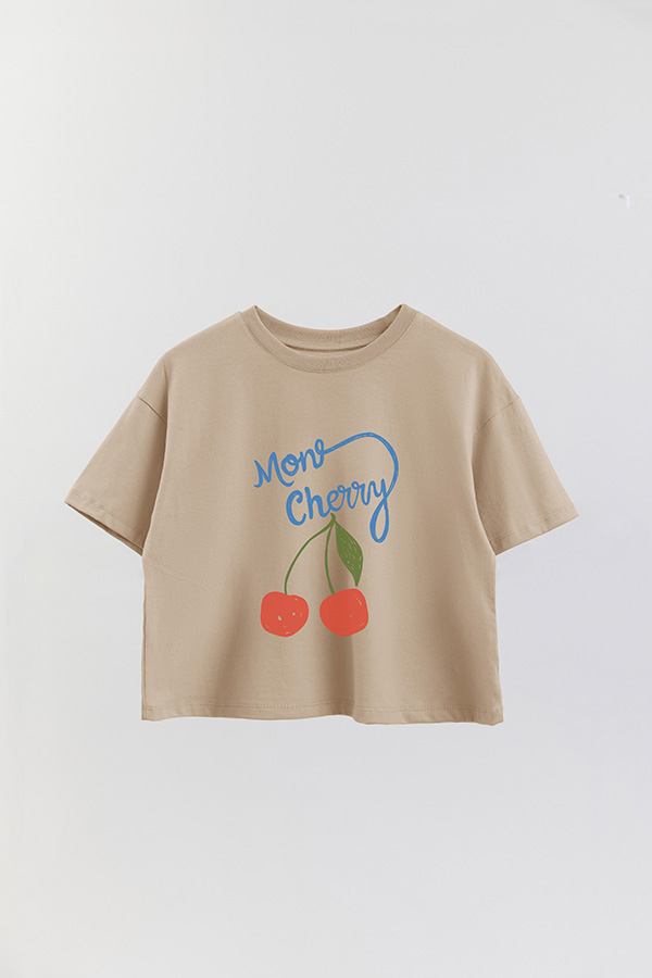 REMERA CROP ESTAMPADA MON CHERRY