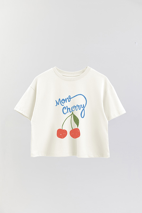 REMERA CROP ESTAMPADA MON CHERRY