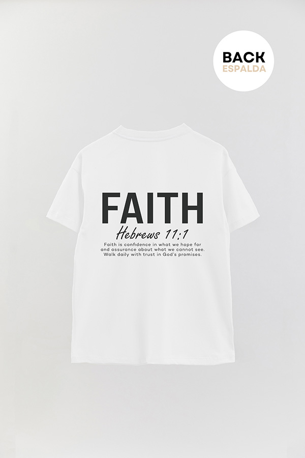 REMERA OVER ESTAMPADA UNISEX ESPALDA FAITH