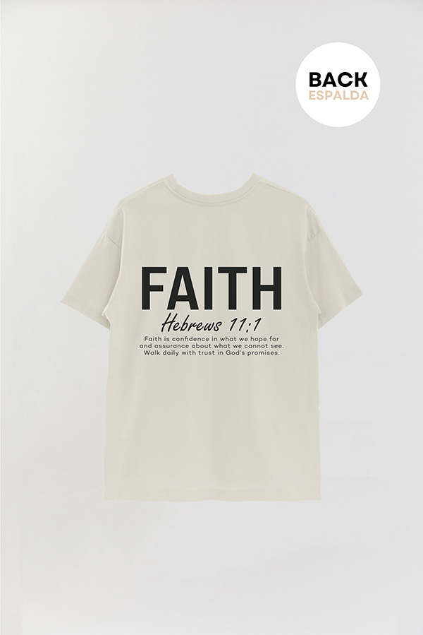 REMERA OVER ESTAMPADA UNISEX ESPALDA FAITH