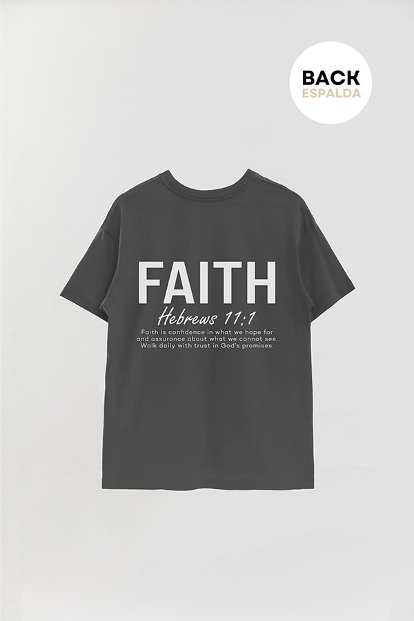 REMERA OVER ESTAMPADA UNISEX ESPALDA FAITH