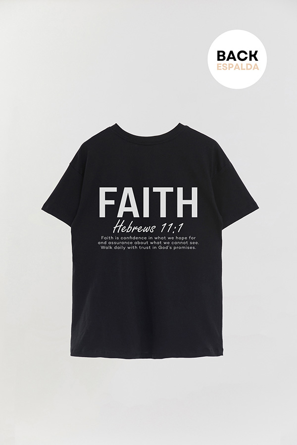 REMERA OVER ESTAMPADA UNISEX ESPALDA FAITH