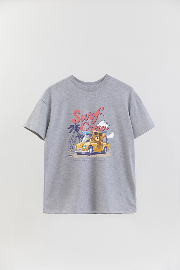 REMERA OVER ESTAMPADA UNISEX TEDDY SURF CREW