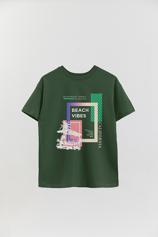 REMERA OVER ESTAMPADA HAPPINESS COMES IN WAVES