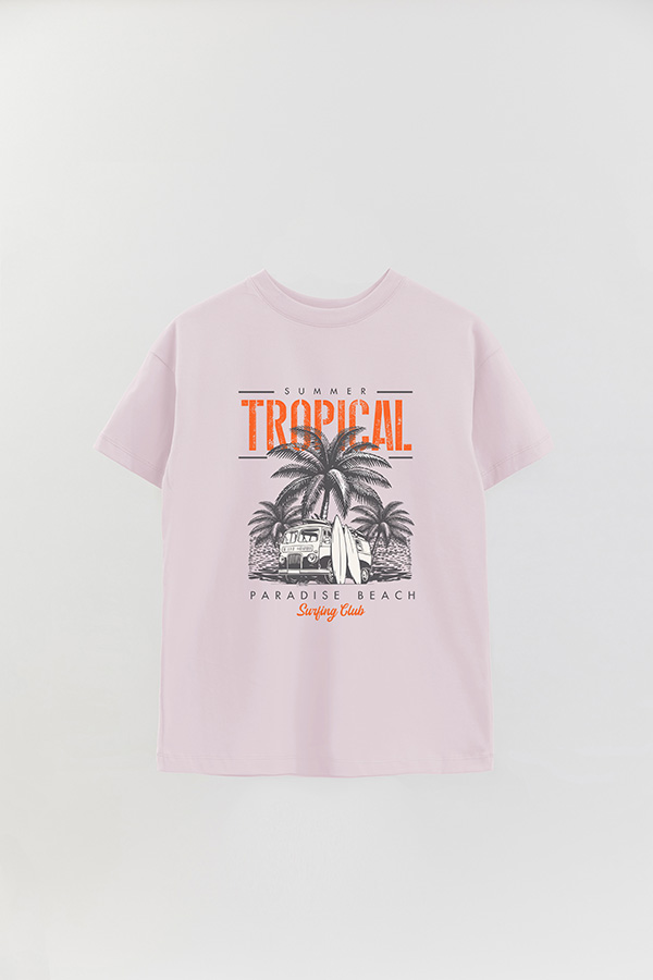 REMERA OVER ESTAMPADA SUMMER TROPICAL