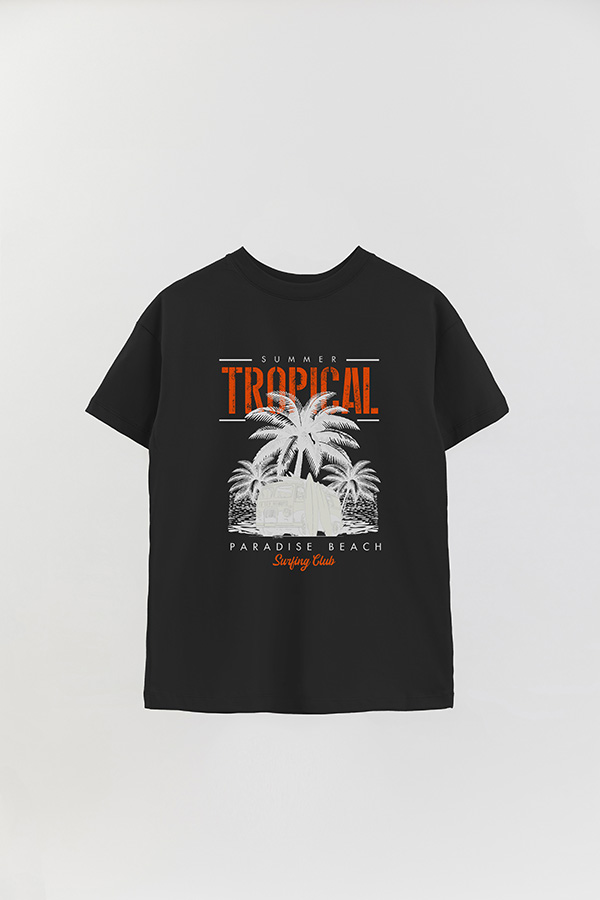 REMERA OVER ESTAMPADA SUMMER TROPICAL