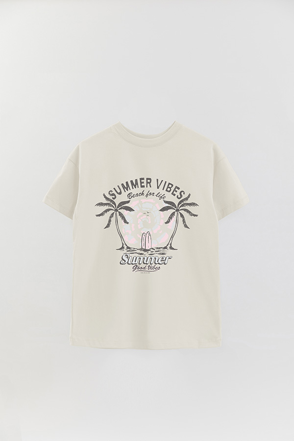 REMERA OVER ESTAMPADA SUMMER VIBES BEACH