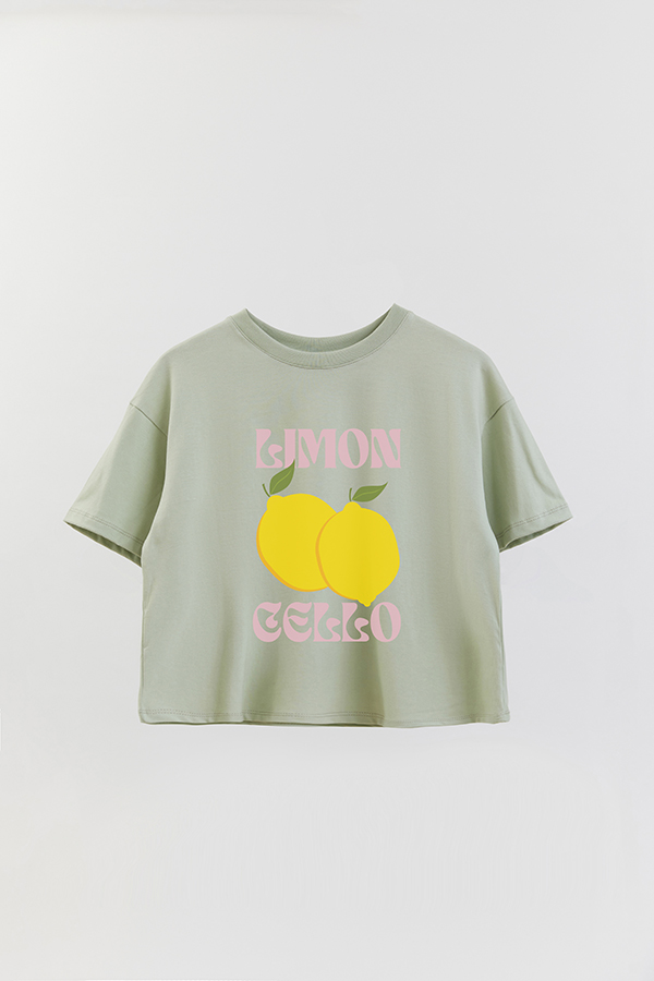 REMERA CROP ESTAMPADA ITALY LIMONCELLO