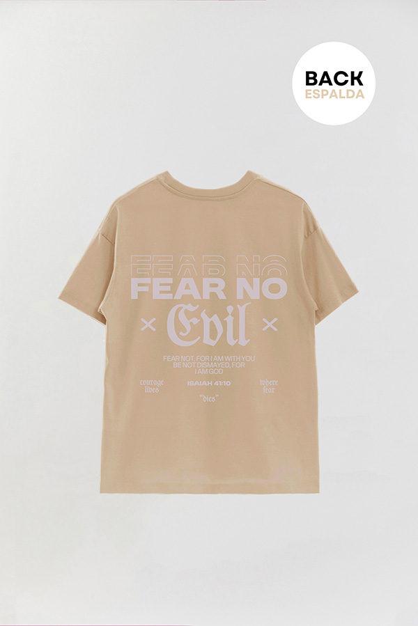 REMERA OVER ESTAMPADA UNISEX ESPALDA FEAR