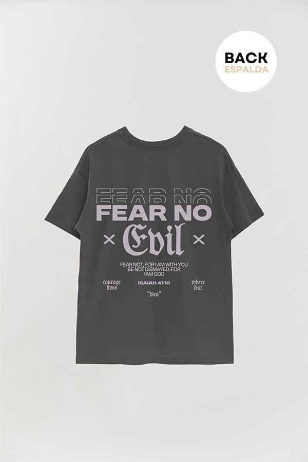REMERA OVER ESTAMPADA UNISEX ESPALDA FEAR