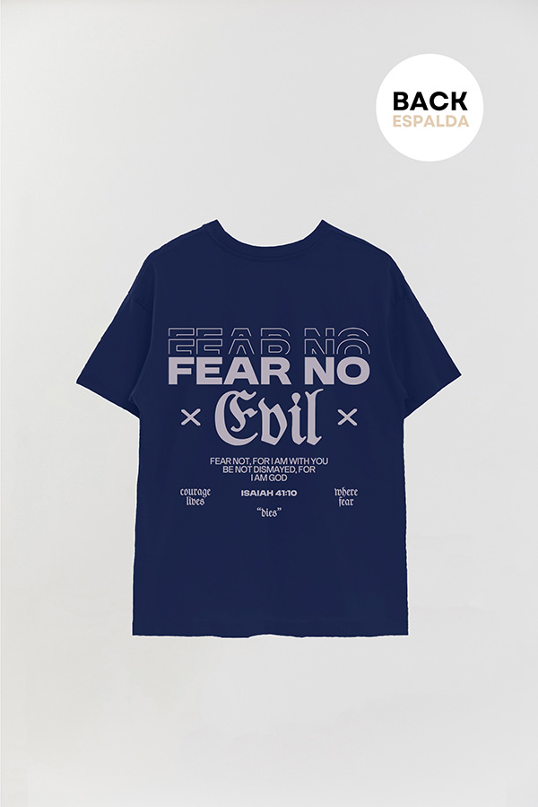 REMERA OVER ESTAMPADA UNISEX ESPALDA FEAR