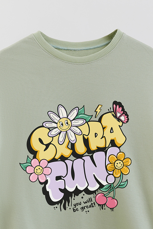 BUZO CREWNECK RUSTICO GIRL URBAN FUN