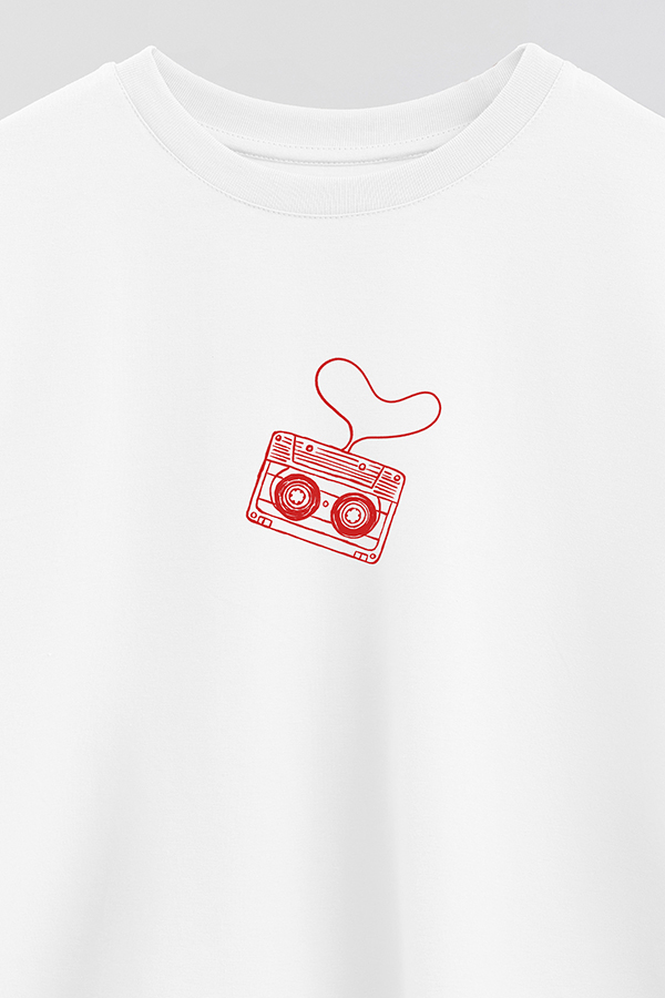 REMERA CROP ESTAMPADA VALENTINE TAPE