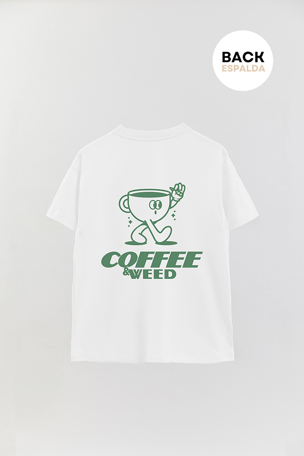 REMERA OVER FB CARTOON COFFEE WEED