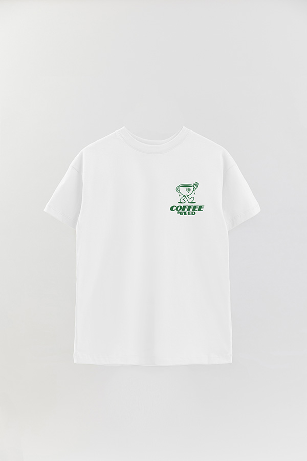 REMERA OVER FB CARTOON COFFEE WEED
