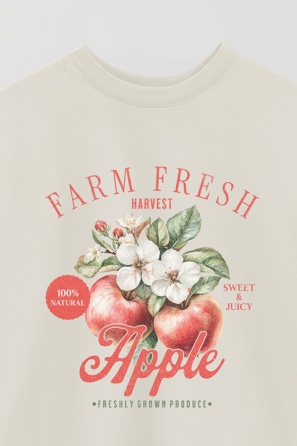 REMERA OVER ESTAMPADA HARVEST SWEET APPLE